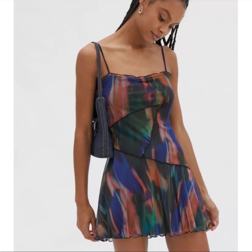 UO Moxie Mesh Slip Dress